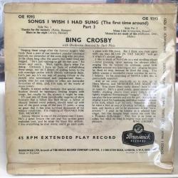 Bing Crosby - Songs i Wish i Had Sung The First Time... / Thanks For The Memory / Blues in The Night / Mona Lisa / Memories Are Made Of This / 45'lik
