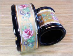 ViNTaGe İTALYAN FLORENTİNE KoBaLT PoRSeLeN BÜYÜK KÜLLÜK ve MUMLUK..