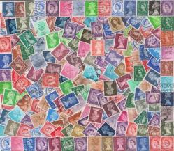 İngiltere 200 Adet Machine Stamps Kraliçe Elizabeth Portreli Pullar