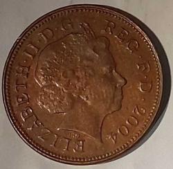 2 Pence  2004 United Kingdom /Birleşik Kırallık  Elizabeth II 4th portrait; magnetic