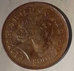 2 Pence  2005 United Kingdom /Birleşik Kırallık  Elizabeth II 4th portrait; magnetic