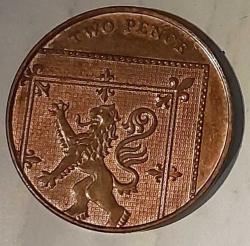 2 Pence  2008 United Kingdom /Birleşik Kırallık  Elizabeth II (4th portrait; Royal Shield)