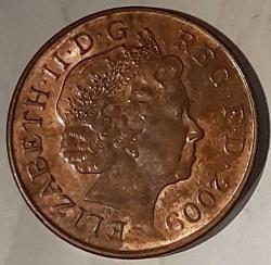 2 Pence  2009 United Kingdom /Birleşik Kırallık  Elizabeth II (4th portrait; Royal Shield)