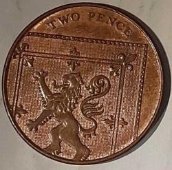 2 Pence  2009 United Kingdom /Birleşik Kırallık  Elizabeth II (4th portrait; Royal Shield)