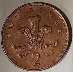 2 Pence 1997 United Kingdom /Birleşik Kırallık Elizabeth II (3rd portrait; magnetic)