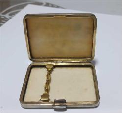 Antika 1950 ler 970 Gümüş ve İvory kemik Malzemeden Sigara Tablası Kutu Japonya Çok Nadir