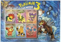 POKEMON ÇİZGİ FİLM KARAKTERLERİ BÜYÜK BOY, ENFES MNH BLOK PUL