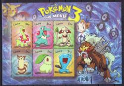 POKEMON ÇİZGİ FİLM KARAKTERLERİ BÜYÜK BOY, ENFES MNH BLOK PUL