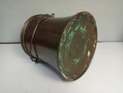 Antika Avrupa Kapaklı Bakır Kova Tencere