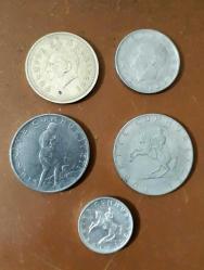15 adet madeni türk lirası madeni para (1000 lira 500 lira 1 lira 50 lira 5000 lira...)