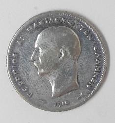 Nümismatik.  Yunanistan Gümüş 1 drahmi 1910