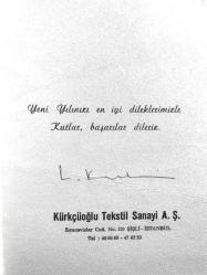 Kürkçüoğlu Tekstil Sanayi A.Ş. - Yeni Yıl Tebriği