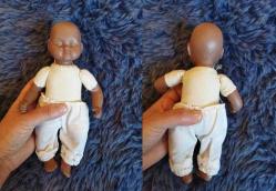 1990'LARDAN HELGA MALEJKA SANATÇI İMZALI GES.GESCH PORSELEN BEBEK OYUNCAK BİBLO 30 CM
