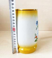 0.5LT AVRUBA EL BOYAMA POLONYA DAMGALI BİRA BARDAĞI KULPLU BARDAK TANKART