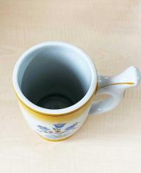 0.5LT AVRUBA EL BOYAMA POLONYA DAMGALI BİRA BARDAĞI KULPLU BARDAK TANKART