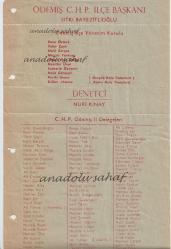 CHP İzmir Ödemiş İlçe Yönetim Kurulu Adayları ve İl Kongresi Delegeleri Adayları Listesi / Başkan: Sıtkı Bayezitlioğlu [Cumhuriyet Halk Partisi Tarihi]