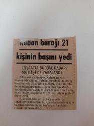 Keban Barajı 21 Kişinin Başını Yedi - İnşaatta Bugüne Kadar 550 Kişi Yaralandı - Ankara Radyosu