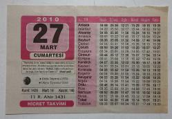 Efemera - Hicret Takvim Yaprağı 27 Mart 2010 - kitantik - kitaLog