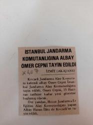 İstanbul Jandarma Komutanlığına Albay Ömer Cepni Tayin Edildi - Hozat - Albay Hasan İllez