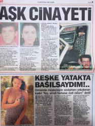 Ekip Gazetesi - 8 Ağustos 1997 - Pisi pisine ölecekti - Garip bir aşk cinayeti - Işılay Güner - Şebnem Dönmez - Ferda Anıl Yarkın - Ajda Pekkan - Sezen Cumhur Önal -