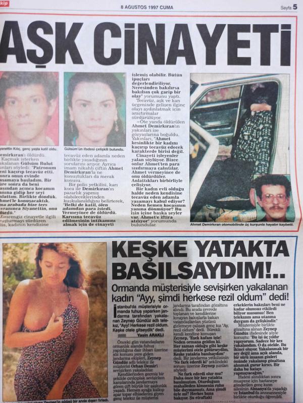 Ekip Gazetesi 8 Ağustos 1997 Pisi pisine ölecekti Garip bir  