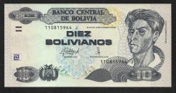 ** BOLİVYA ( 10 * BOLİVİANOS ) 1986 ( 2015 - 2016 ) - ÇİL