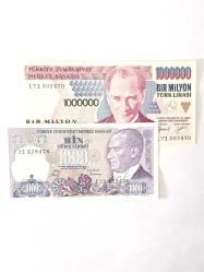 Efemera - 7. Emisyon 1.000 ve 1000.000 Türk lirası. Koleksıyon Eskı Kağıt Para - kitantik - kitaLog