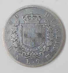 Nümismatik İtalya Gümüş 2 Lire Emanuele II 1863
