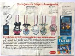 Oyuncak hediyesi, çocuklara sürpriz armağanlar - Turyağ Bio Tursil / 12X17 Reklam