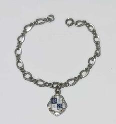 Vintage 10 Ayar Altın 925 Gümüş ve Pırlanta Charm Bilekliği  0090