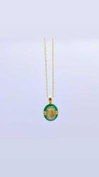 Oval Mineli Labradorit Taşlı Gümüş Kolye