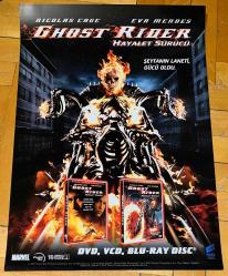 GHOST RIDER * NICOLAS CAGE * EVA MENDES * MARVEL * 2007 * ÇİFT TARAFLI FİLM DVD VCD TANITIM AFİŞİ / POSTER * 34 x 48 CM