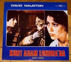 AN AMERICAN WEREWOLF IN LONDON * KURT ADAM LONDRA'DA * DAVID NAUGTON * 1981 * LOBİ KARTI * 23 x 24 CM