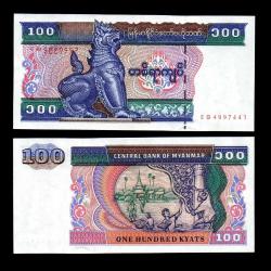 MYAMMAR (1994) - 20, 50, 100 Kyat (3'lü SET - ÇİL 10/10)