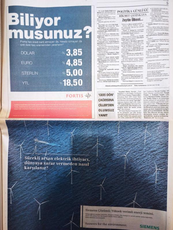 Cumhuriyet Gazetesi 24 Mayıs 2008 Abdullah Gül Yahya Arıkan  