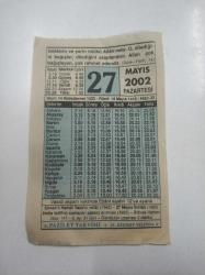 Efemera - 27 Mayıs 2002 Fazilet Takvimi Yaprağı - kitantik - kitaLog