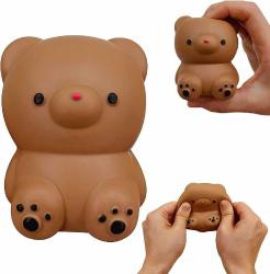 Antika - Brown Bear Stress Relief Dough Ball (1 Pack) - Animal Sensory Squeeze Ball Fidget Toy - Stretchy Anti Stress Balls for Boys and Girls, Cute Bear Squishy Ball for Focus, Relaxation, Anxiety Relief - kitantik - kitaLog