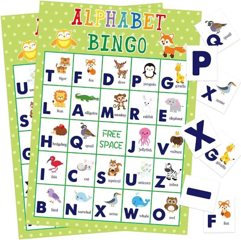 Antika - FANCY LAND Alphabet Bingo Game for Kids 24 Players Animal