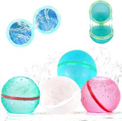 Antika - 4PCS Magnetic Reusable Water Balloons Magnet Water Balloons Quick Fill Reusable Water Balloons Bulk for Kids Soft Silicone Water Bomb for Pool Summer Party Water Fight Game Family Games - kitantik - kitaLog
