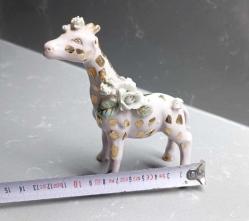 Antika 1940 lar  Pembe Çiçekli Zürafa Biblo