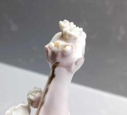 Antika 1940 lar  Pembe Çiçekli Zürafa Biblo