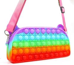 Antika - Pop Purse Crossbody Bag for Girls Fidget Toys Pop Purse Pop Shoulder Bag Pop Fidget It Bag Toy Pack,Figit Popit to Relieve Stress, Sensory Pop Fidgets Package Game for Autism(Rainbow) - kitantik - kitaLog