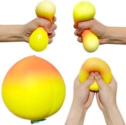 Antika - Stretchy Stress Ball Yellow Peach Dough Ball (1 Pack) - Squishy Stress Balls for Kids and Adults, Fruit Stress Ball Sensory Fidget Toys, Squeeze Ball for Anxiety Relief, Autism and ADHD - kitantik - kitaLog