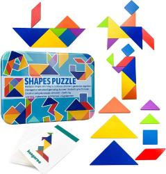 Antika - Tangram Pattern Puzzles Set, Woodiness Puzzle Blocks Colorful Tangram Sorting, 60 Design Cards with 120 Pattern Jigsaw Puzzle, Tangram Puzzles for Kid Toddlers Boys Girls Age 3+ - kitantik - kitaLog