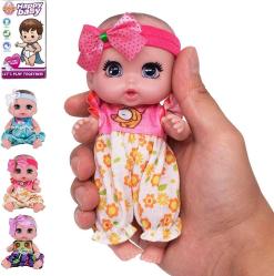 Antika - Beem Jun 6" Cute Small Baby Doll Newborn Baby All Vinyl Reborn Baby Dolls for Girls Swivel Mini Dolls 16 cm Crying Baby DIY Toys for Ages 3+(Pink) - kitantik - kitaLog