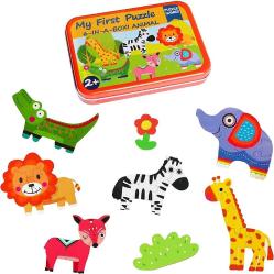 Antika - Beks Toys Baby Puzzles &ndash; Cute Animals Puzzle in Tin Box Engaging and Simple for 1+ Year Old My First Set with 5 Jigsaws Fun Colorful Design - Jigsaw Babies - kitantik - kitaLog