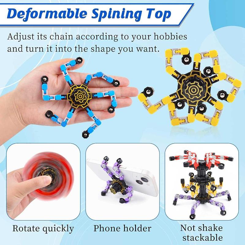 Fasezoomit Sensory Fidget Toys, 8Packs Transformable Chain Robot