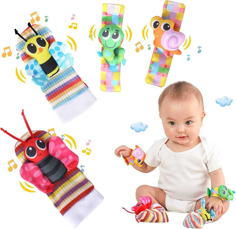 Baby Rattle Socks & Wrist Rattles for Babies 0-6 Months, Baby Toys
