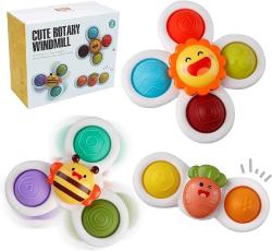 Antika - Outgeek Suction Cup Spinner Toys: 3PCS Kids Spinning Top Toys Baby Dimple Toy Sensory Toys Fidget Spinners Suction Cup Babies Bath Toys Gift Toys for Toddlers (Second Edition) (White) - kitantik - kitaLog