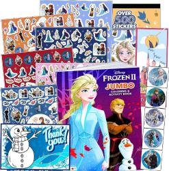 Antika - Disney Frozen Coloring Book with Stickers Set - Bundle Includes Disney Frozen Coloring Book , 500 Disney Frozen Stickers, 2-Sided Castle Door Hanger, Thank You Card Craft - kitantik - kitaLog